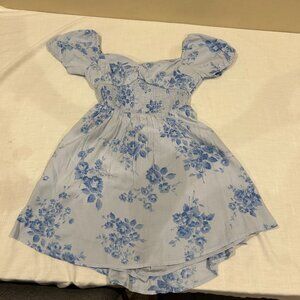 NEW Hollister Blue Floral Midi Dress w/ Built in Shorts Women's Medium